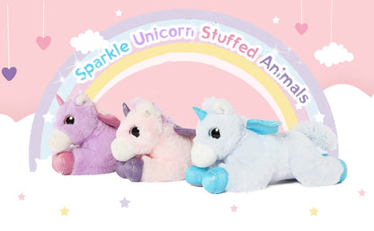 Unicorn Stuffed Animals 3 Piece Cute Unicorn Plush Toys Soft Gift for Kids Girlfriend,11.4inch