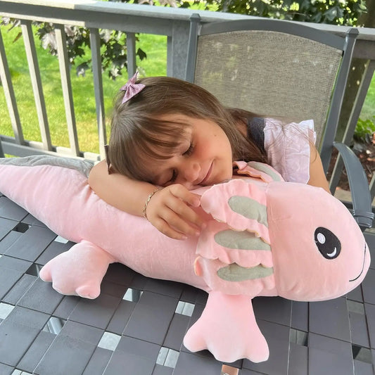 Weighted Axolotl Stuffed Animals, 4lbs Axolotl Plush Glow in The Dark Toys for Kids and Adults,31.5" Salamander Plush