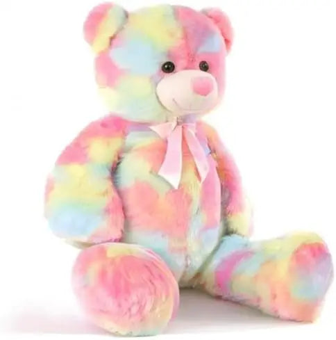 Big Teddy Bear Stuffed Animals, Colorful Teddy Bear Plush Toy for Girlfriend Children, Tie-dye Pink 39inch