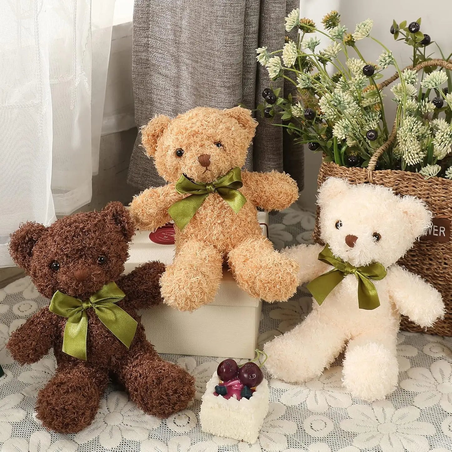 Cute Teddy Bear Stuffed Animal Soft Plush Bear Toy for Kids,as a Gift for Birthday/Christmas/Valentine's Day 9.8 inch
