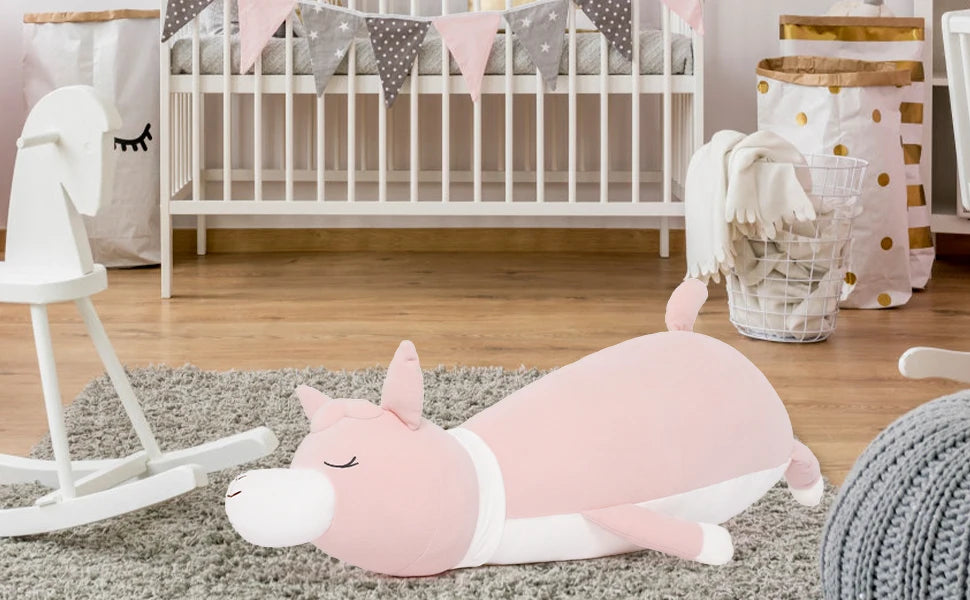 Llama Alpaca Stuffed Animal Squishies, Llama Alpaca Plush Long Sheep Plush Body Pillow  for Girlfriend Kids (Pink)