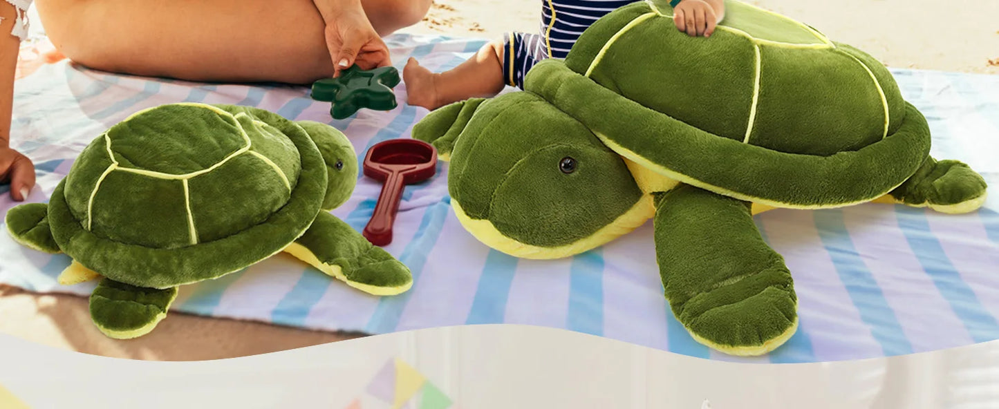 Giant Turtle Stuffed Animal 25 inch, Large Stuffed Sea Turtle Plush Toy, Big Stuffed Turtle Pillow for Kids,  Green