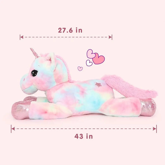43in Giant Unicorn Plush Toys,Big Rainbow Pink Unicorn Stuffed Animals for Children,Great Unicorns Gifts for Girls