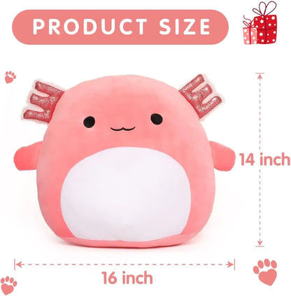16" Large Axolotl Stuffed Animals Plush Toy Throw Pillow - Big Ultrasoft Hug Squishy and Cuddly Axolotl Pillow for Kids