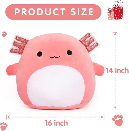 16" Large Axolotl Stuffed Animals Plush Toy Throw Pillow - Big Ultrasoft Hug Squishy and Cuddly Axolotl Pillow for Kids