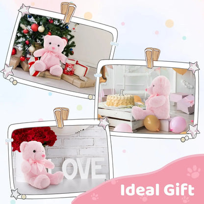 2 Pack Pink and Blue Teddy Bear, Small Teddy Bear Stuffed Animal Plush for Christmas Valentines Day