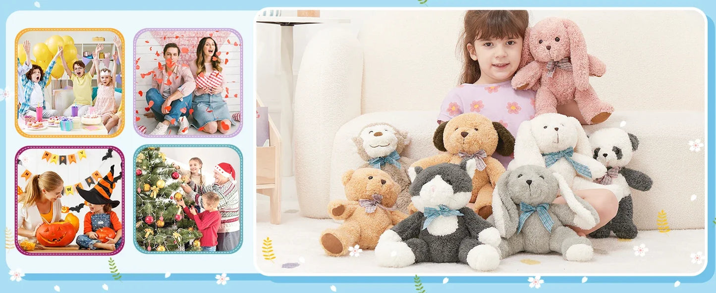 8 Pack Stuffed Animals in Bulk, 13 Inches Stuffed Animals Set for Kids, Assorted Small Stuffed Animals  for Easter