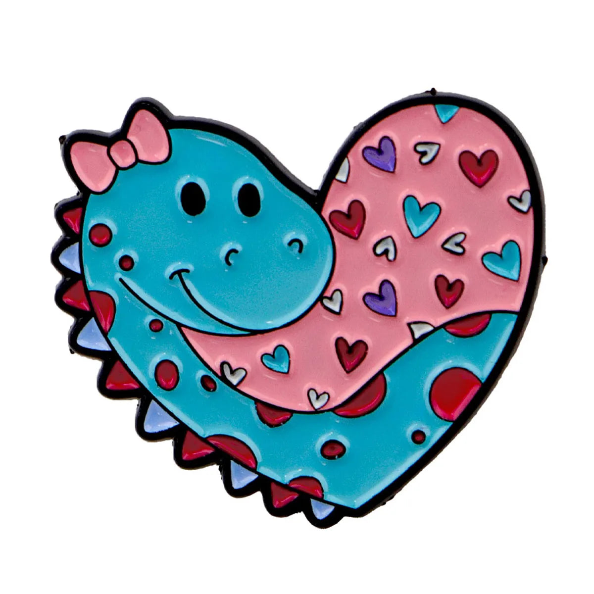 Heart-Shaped Dinosaur Lapel Pins