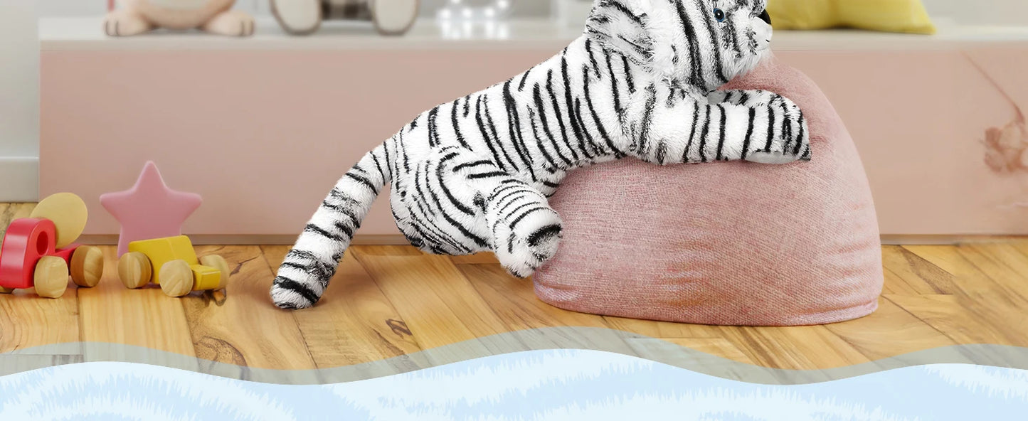 Stuffed Tiger White Plush Tiger Toy for Girls, 22inch (Not Including Tail) Giant Stuffed Animals for Kids