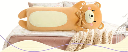 Brown 36.2in Long Polyester Throw Pillow, Body Pillow For Kids And Adults, Teddy Bear Plush Gift For Girls Boys