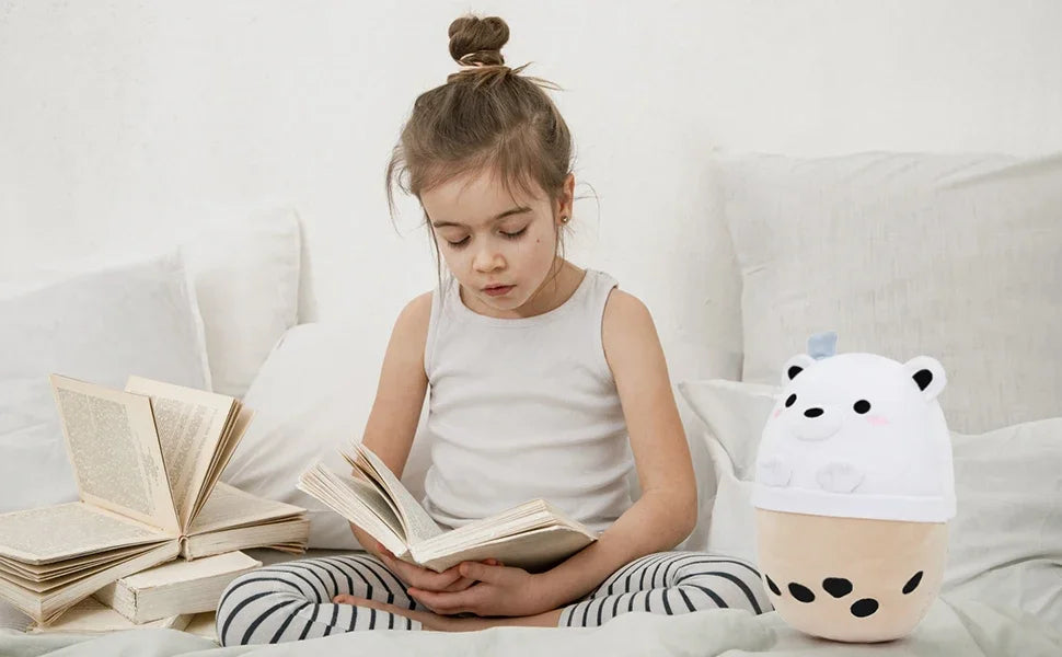 11.8" Boba Bear Plush Pillow Stuffed Animals - Soft Hug Hugging Pillow Gifts for Kids