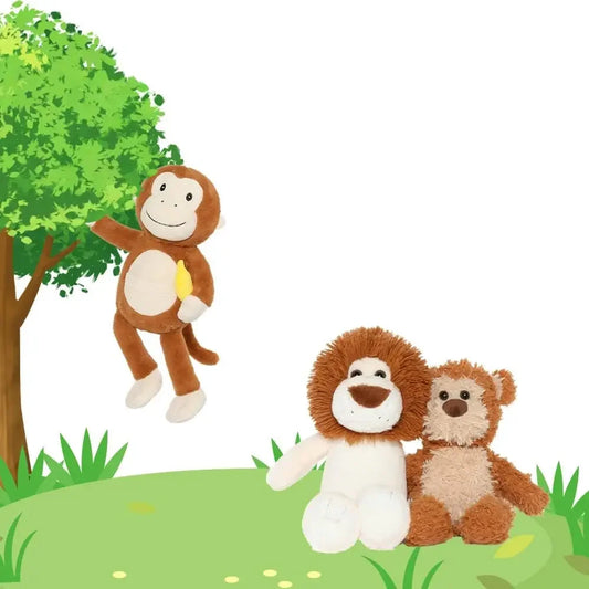 3 Packs Small Teddy Bear Stuffed Animals Set Stuffed Bear/Monkey/Lion Plush Animals for Kids