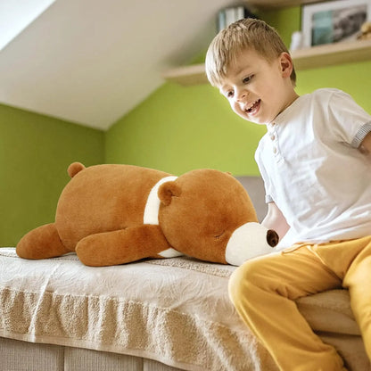 Brown Bear Stuffed Animals Body Pillows, Soft Bear Hugging Pillow Bear Plush, Cute Bear Sleeping Pillows for Kids, 28''