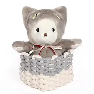 Stuffed Cat Plush Toys Cute Kitten Stuffed Animal Toys, Soft Plushies for Girls Plush Doll Gifts for Kids(9.8Inch，Grey)