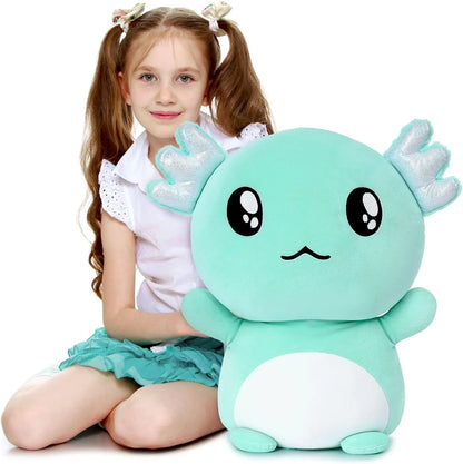 Axolotl Plush, Cute 20" Mint Green Axolotl Stuffed Animals Plush Throw Pillow, Cuddly Salamander Plushie Toy for Kids