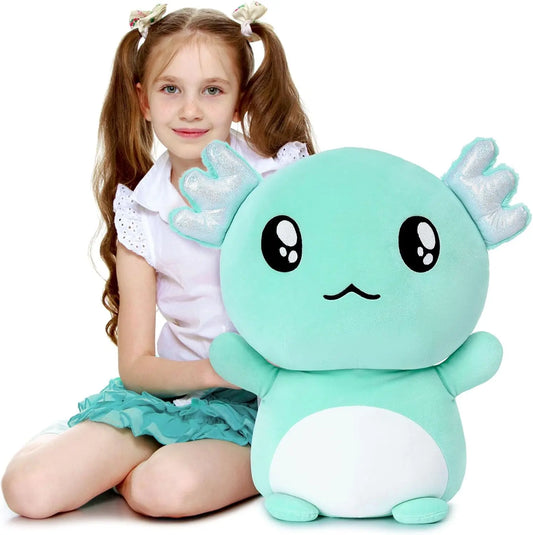Axolotl Plush, Cute 20" Mint Green Axolotl Stuffed Animals Plush Throw Pillow, Cuddly Salamander Plushie Toy for Kids