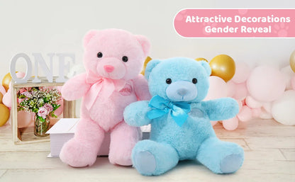 2 Pack Pink and Blue Teddy Bear, Small Teddy Bear Stuffed Animal Plush for Christmas Valentines Day
