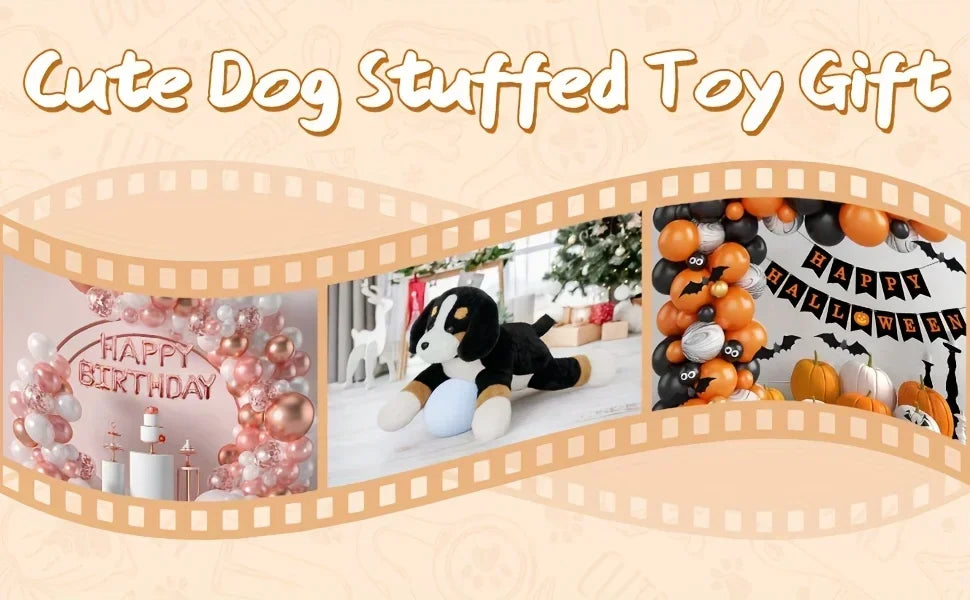 Snuggle Softie, Giant Bernese Mountain Dog Plush Toy, 25" - Soft Polyester Stuffed Animal in Deep Brown/White/Black