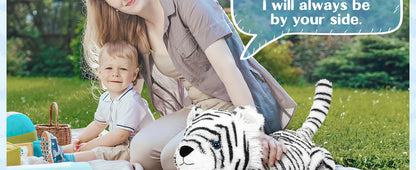 Stuffed Tiger White Plush Tiger Toy for Girls, 22inch (Not Including Tail) Giant Stuffed Animals for Kids