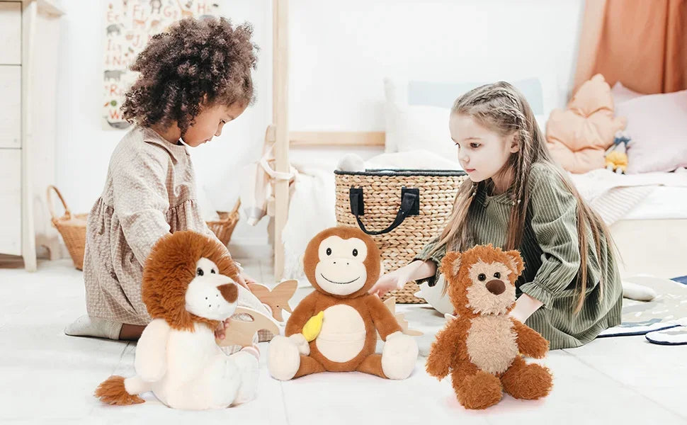 3 Packs Small Teddy Bear Stuffed Animals Set Stuffed Bear/Monkey/Lion Plush Animals for Kids