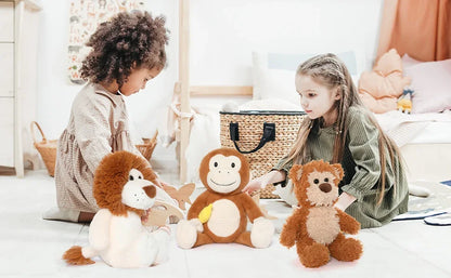 3 Packs Small Teddy Bear Stuffed Animals Set Stuffed Bear/Monkey/Lion Plush Animals for Kids