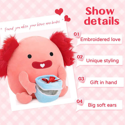 Original 14-Inch Cynthia The Pink Axolotl - Soft & Squishy Axolotl Stuffed Animal Toy - Gift for Girls,Boys